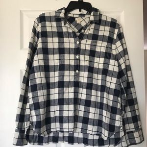 J crew blue plaid popover